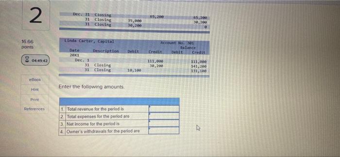 Closing entries. LO 6-1 Saved Help Save & Exit Submit 16.66 points