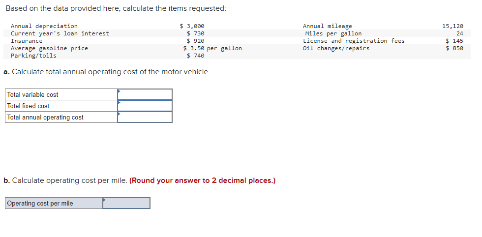 Based on the data provided here, calculate the items requested: Annual depreciation