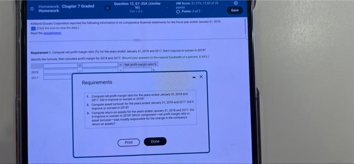 Homework Chapter 7 Graded Homework Question 12, E7-35A (similar to) Patie HW