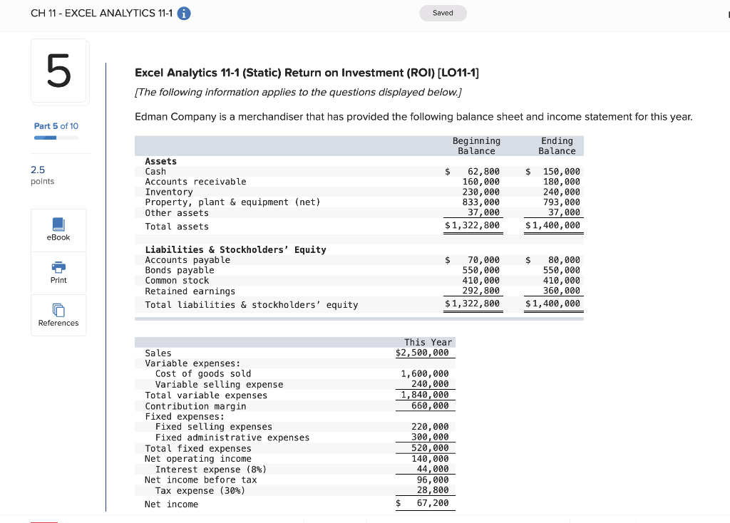CH 11 - EXCEL ANALYTICS 11-1 i 5 Part 5 of 10