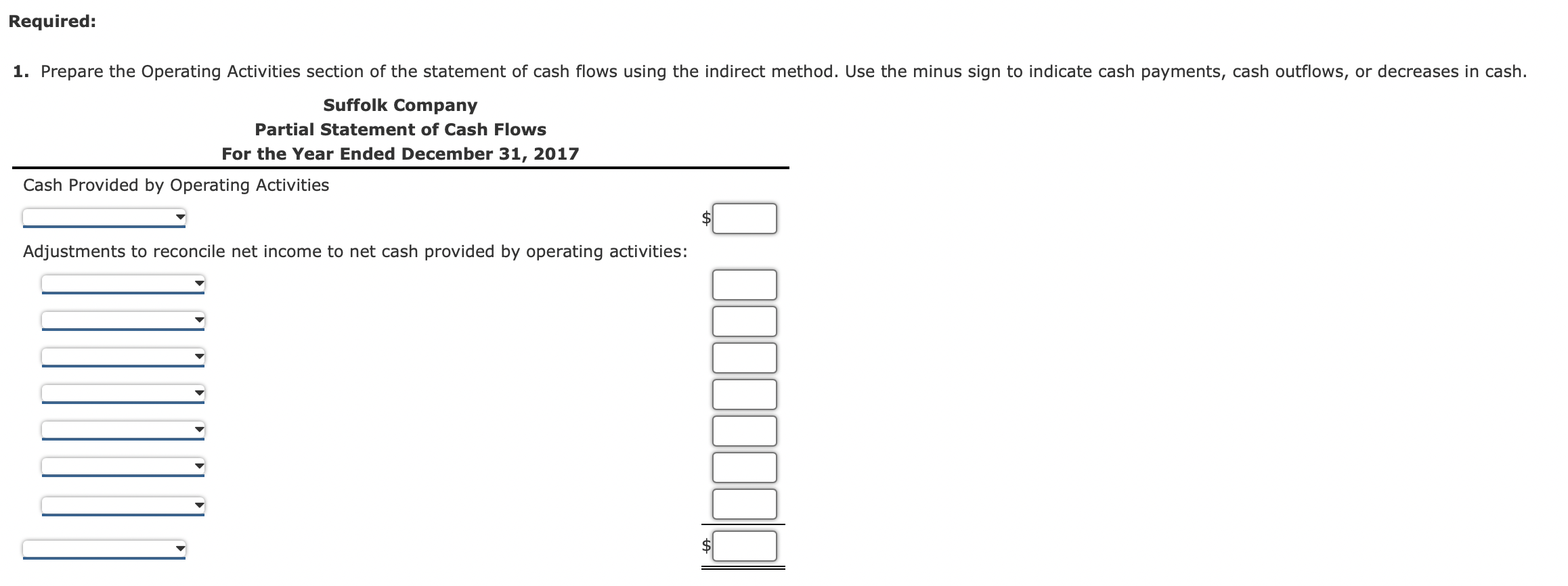 assets and current liabilities of Suffolk Company are available: Accounts receivable Inventory