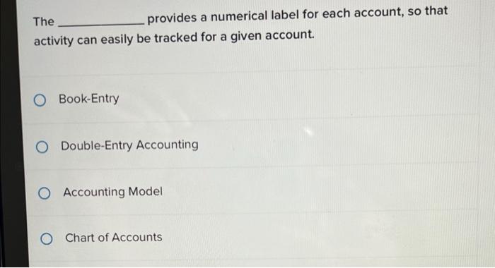 The provides a numerical label for each account, so that activity can