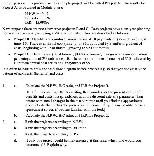 For purposes of this problem set, this sample project will be called