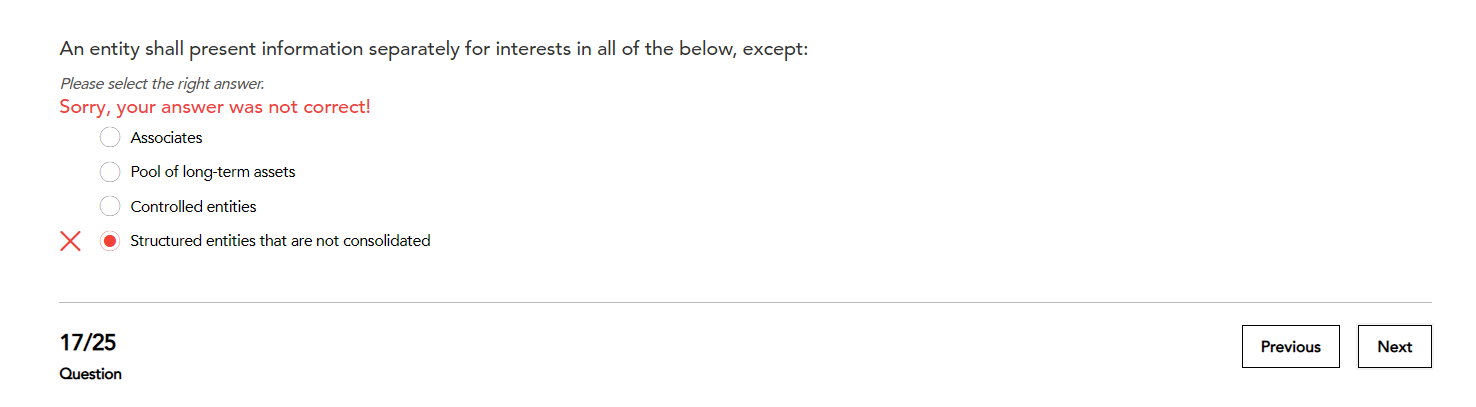 An entity shall present information separately for interests in all of the