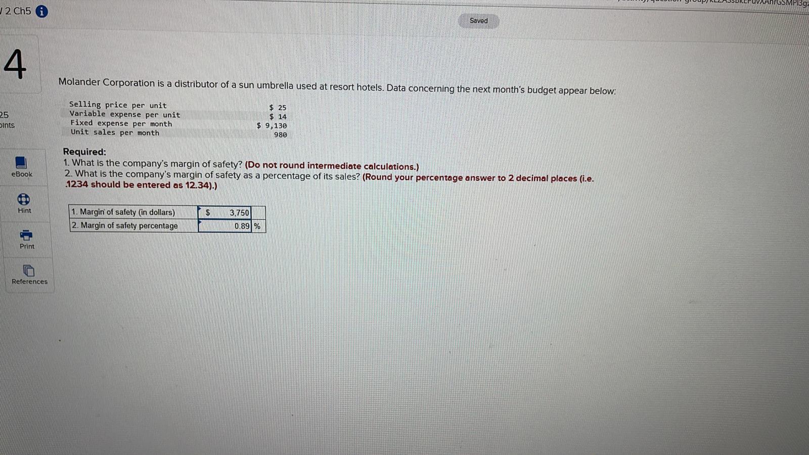 2 Ch5 i 4 Saved Molander Corporation is a distributor of a