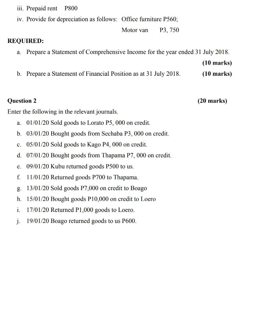 trial balance from his books at the close of business on 31