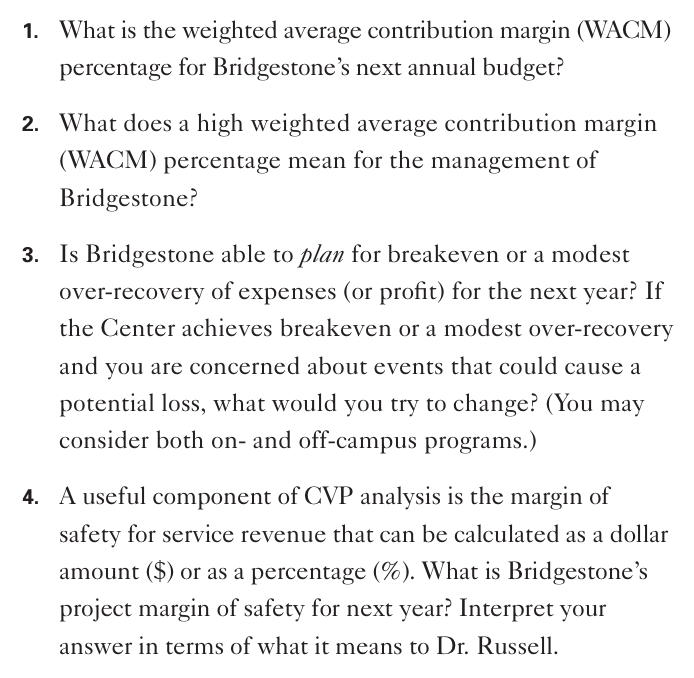 on the discussion in the case, identify which costs are likely to