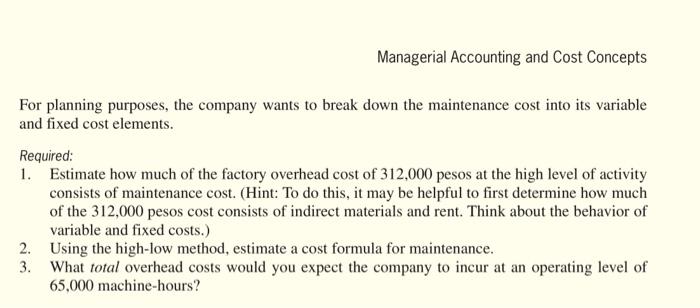 Argentinian manufacturing company whose total factory overhead costs fluc- tuate somewhat from