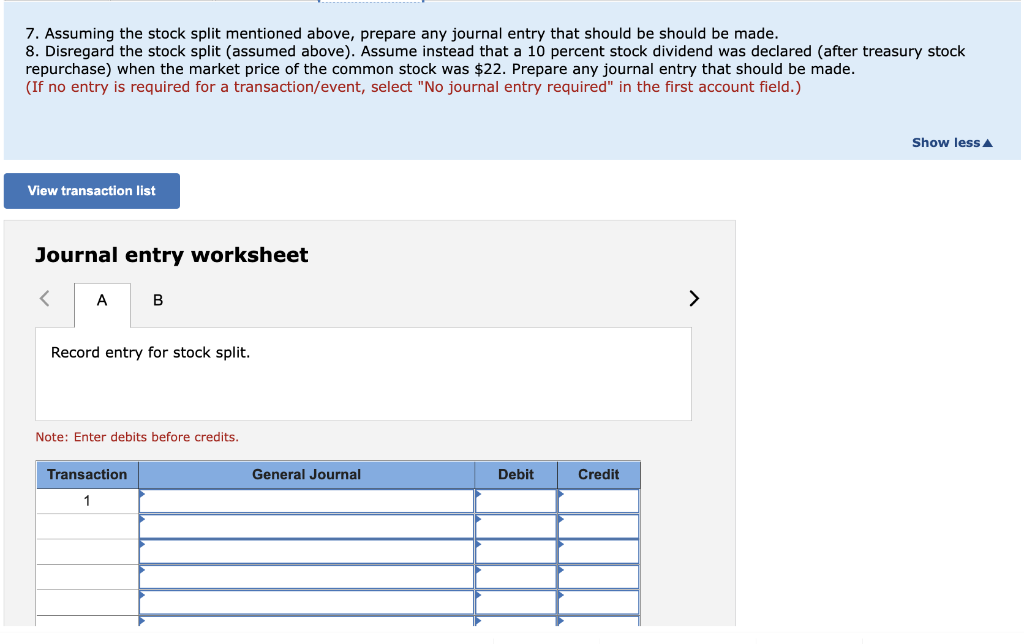 following selected and incomplete data: Common stock ($10 par value); no changes