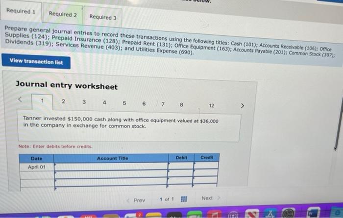 preparing a trial balance LO A1, P1 Karla Tanner opened a Web