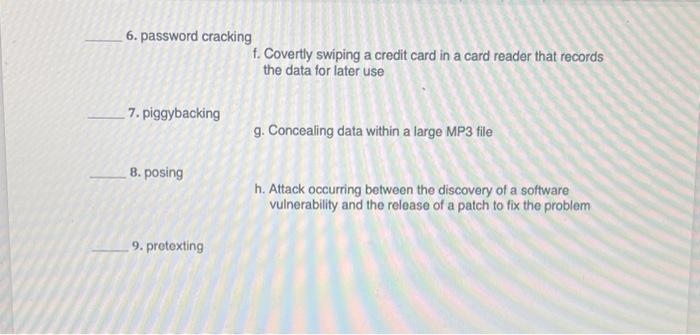 technique in the left column with the scenario in the right column.