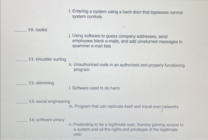 The scenarios on the right may be used once, more than once,