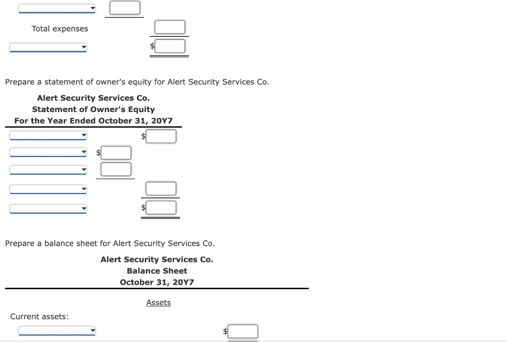 For the Year Ended October 31, 20Y7 Adjusted Trial Balance Income Statement