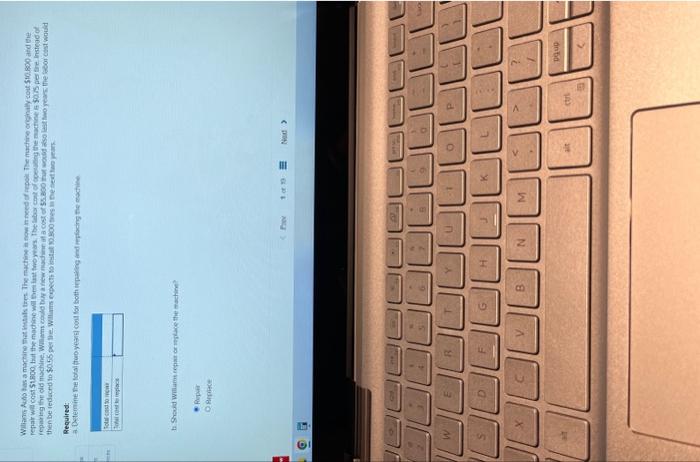 Willams Auto has a machine that instals tres. The machine is now