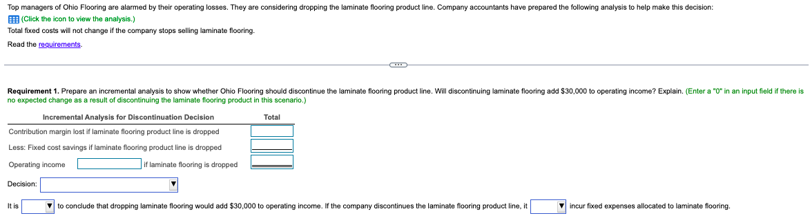 Product lines Laminate 5 Wood flooring flooring Company Total 6 Sales revenue
