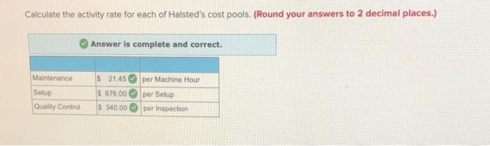 maintenance, setups, and quality control. Total cost assigned to the three pools