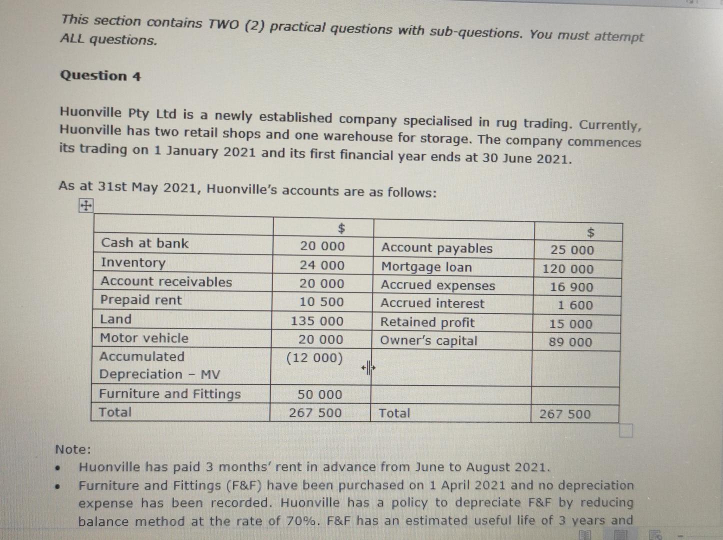 This section contains TWO (2) practical questions with sub-questions. You must attempt