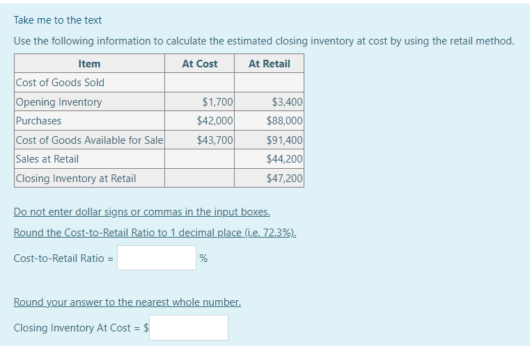 ledger, calculate the estimated closing inventory using the gross profit method. From