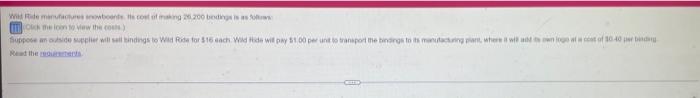 42,000 Fixed manufacturing overhead.... 86,400 $ 235,800 Total manufacturing costs... Cost per