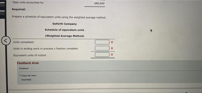 product where all manufacturing inputs are applied uniformly. Goforth produced the following
