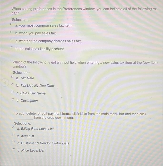 When setting preferences in the Preferences window, you can indicate all of