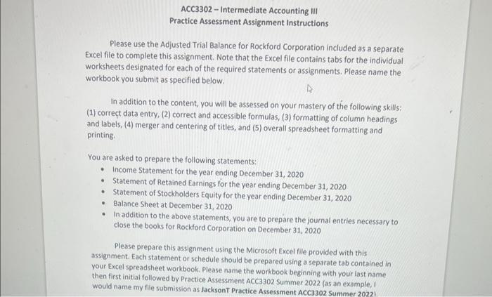ACC3302 Practice Assessment-Trial Balance.xlsx 31.586 KB) Before you begin, please read the