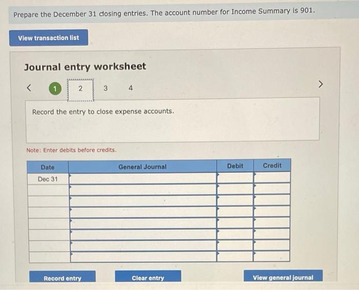 of December 31. Number Account Title 101 Cash 126 Supplies 128 Prepaid
