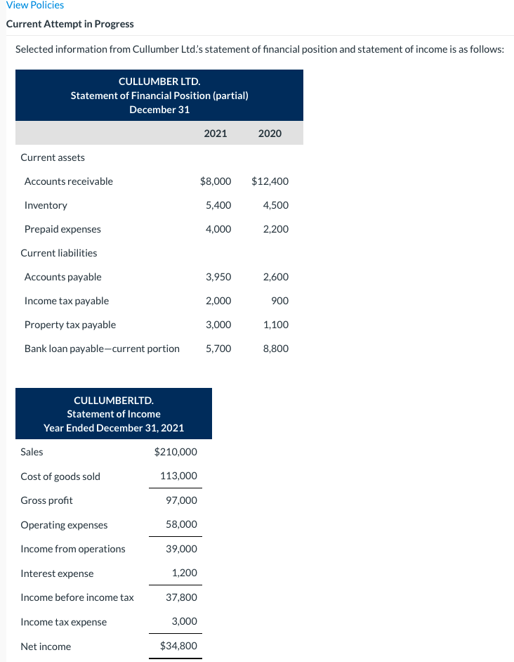 View Policies Current Attempt in Progress Selected information from Cullumber Ltd's statement