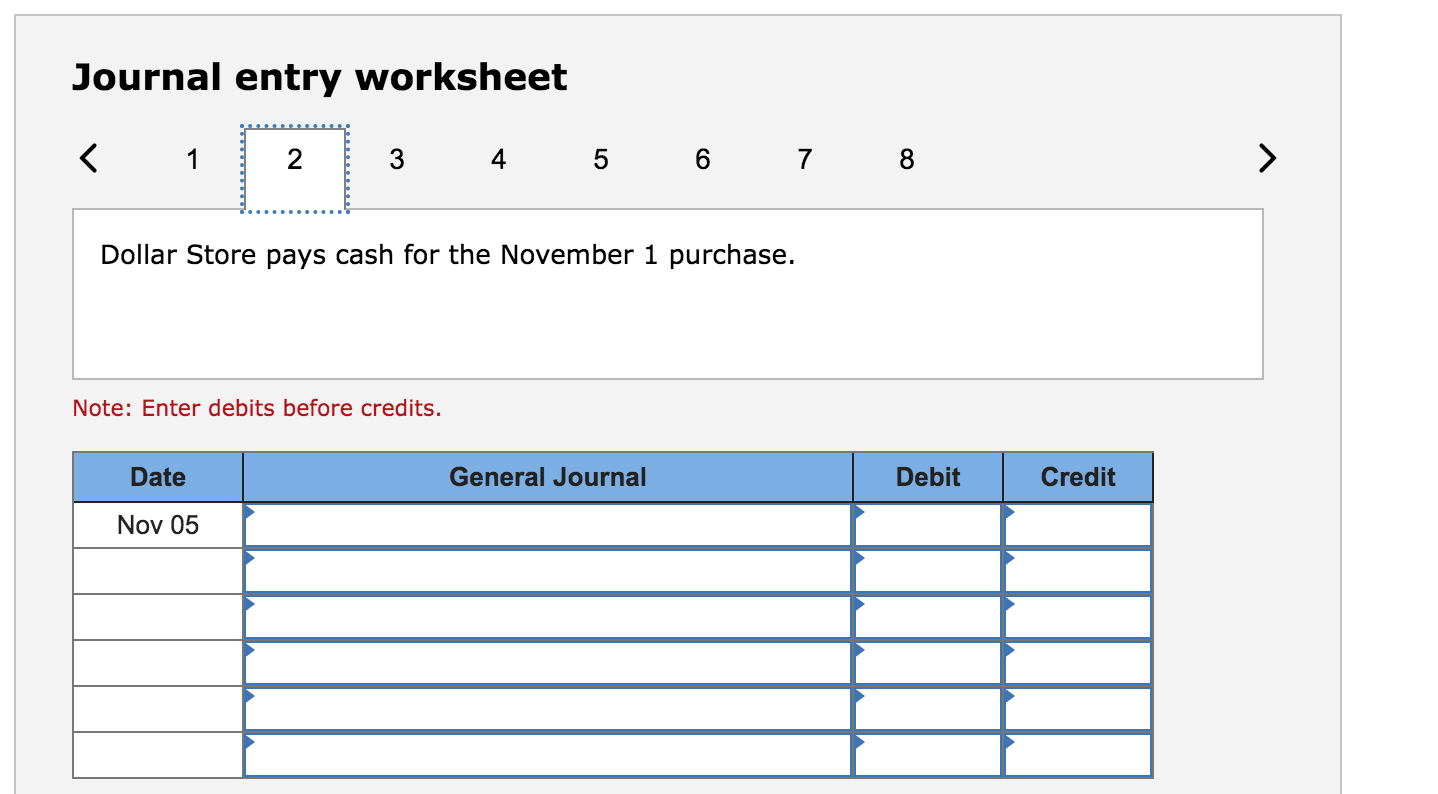 Store purchases merchandise for $1,100 on terms of 2/5, n/30, FOB shipping