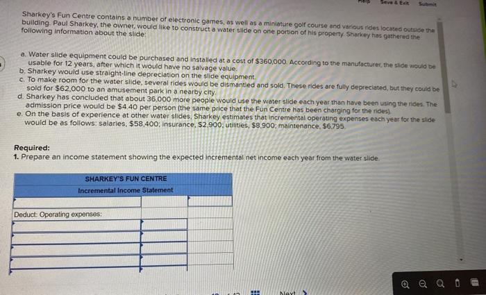 Seve & Exit Submit Sharkey's Fun Centre contains a number of electronic