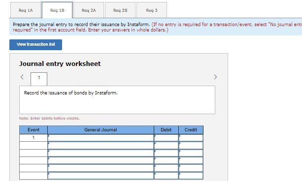 Req 1A Req 1B Req 2A Req 28 Req 3 Prepare the
