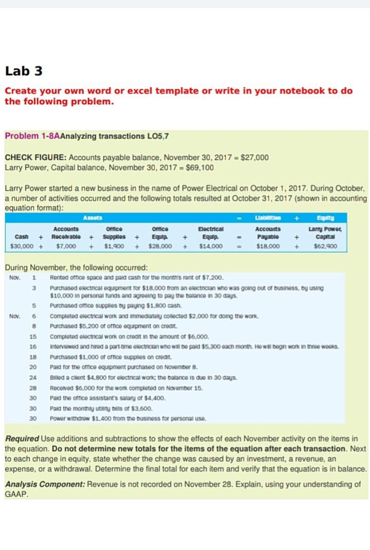 Lab 3 Create your own word or excel template or write in