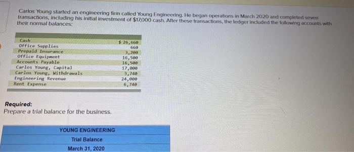 Carlos Young started an engineering firm called Young Engineering. He began operations