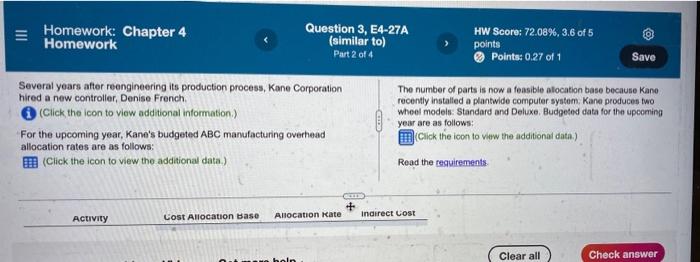 Homework: Chapter 4 Homework Question 3, E4-27A (similar to) Part 2 of