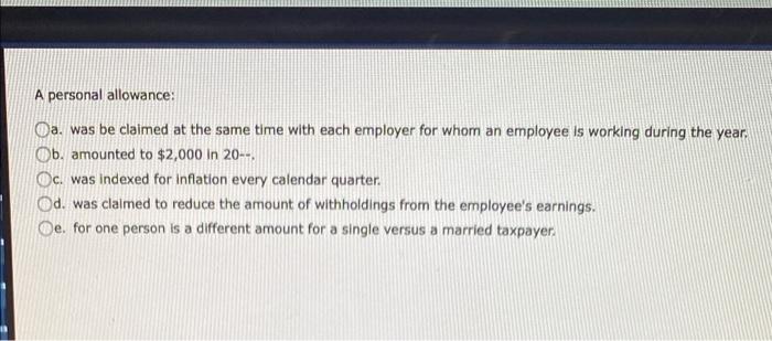 A personal allowance: Da. was be claimed at the same time with