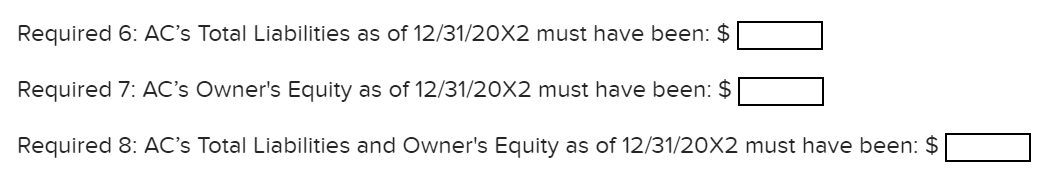 the Balance Sheet at 12/31/202: Balance Sheet Items 12/31/20X2 12/31/20X1 Accounts Payable