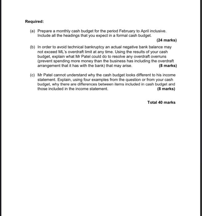 (ML) is a rapidly growing company which produces luxury food for up-