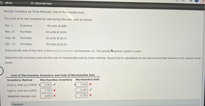 eBook Show Me How Periodic Inventory by Three Methods; Cost of Merchandise
