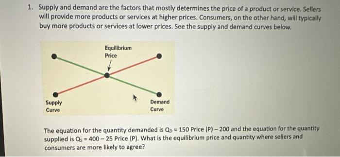 1. Supply and demand are the factors that mostly determines the price