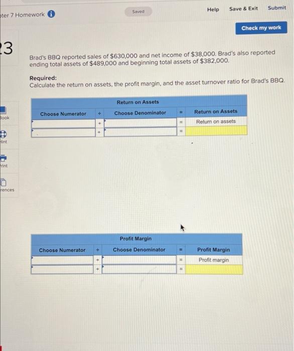 ter 7 Homework 3 Saved Help Save & Exit Submit Check my