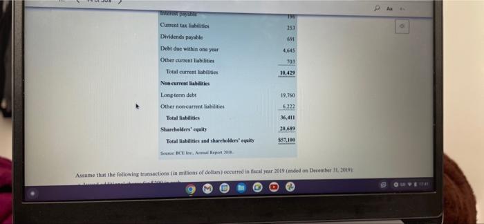 the Current Ratio (P25) LO2-5,2-6 BCE Inc. excel BCE Inc., Canada's largest