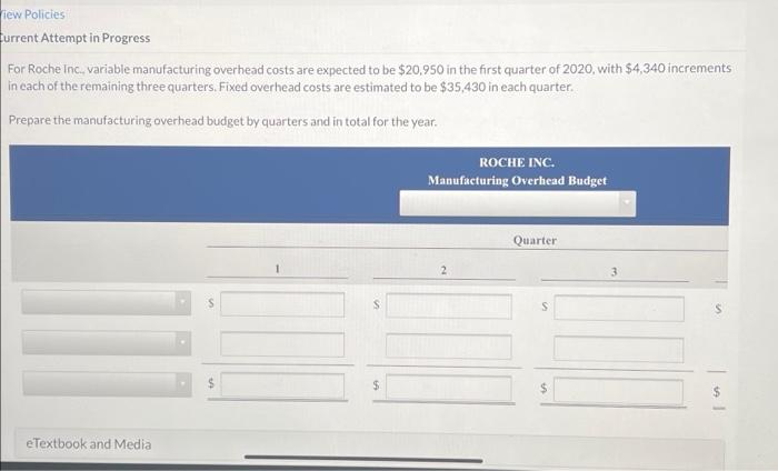 iew Policies Current Attempt in Progress For Roche Inc., variable manufacturing overhead