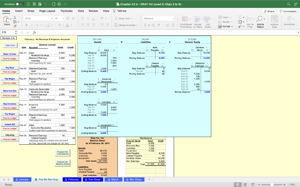 Sheet 40 www Gray Co., Inc. Balance Sheet as of February 28,
