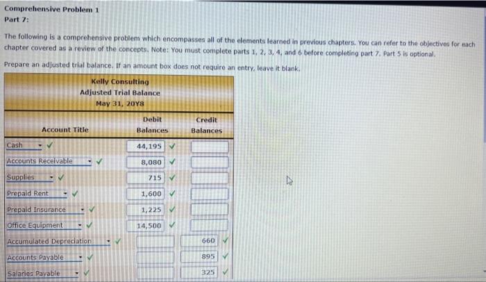 Comprehensive Problem 1 Part 7: The following is a comprehensive problem which