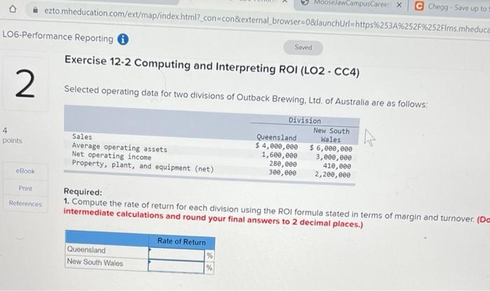 MooselawCampusCareer X C Chegg-Save up to 5 ezto.mheducation.com/ext/map/index.html?_con-con&external_browser=0&launchUrl=https%253A%252F%252Flms.mheduca LO6-Performance Reporting 2 Saved