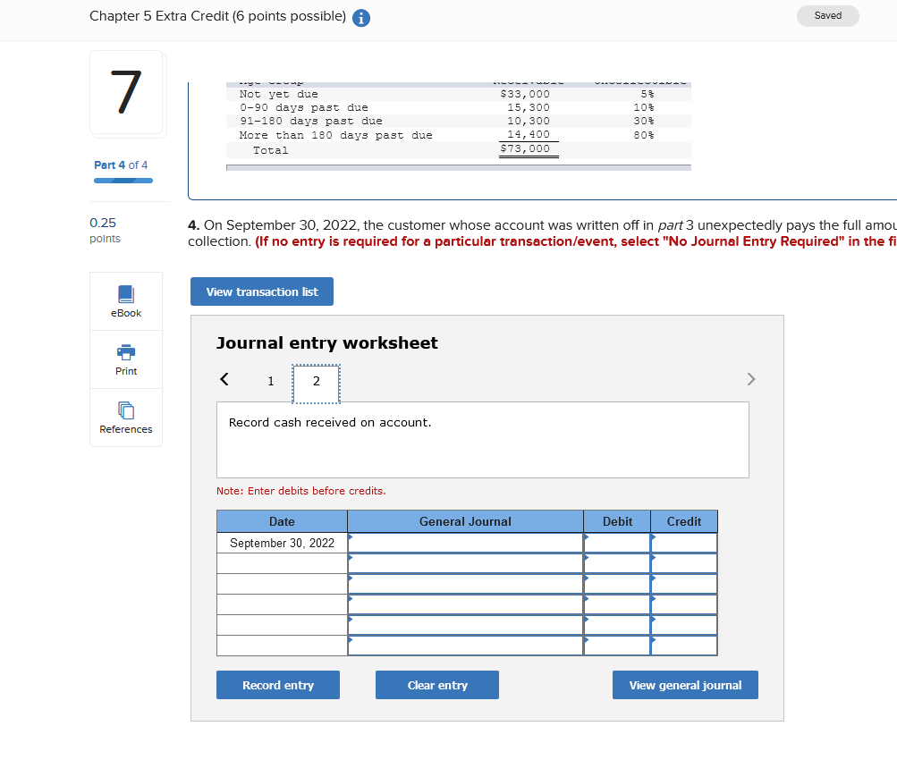 4 of 4 0.25 points [The following information applies to the questions