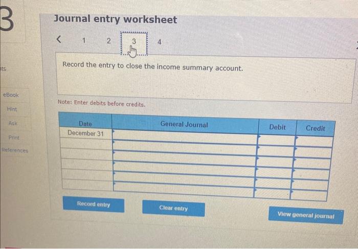 Expense $9,900, and Rent Expense $2,200. Prepare its December 31 closing entries