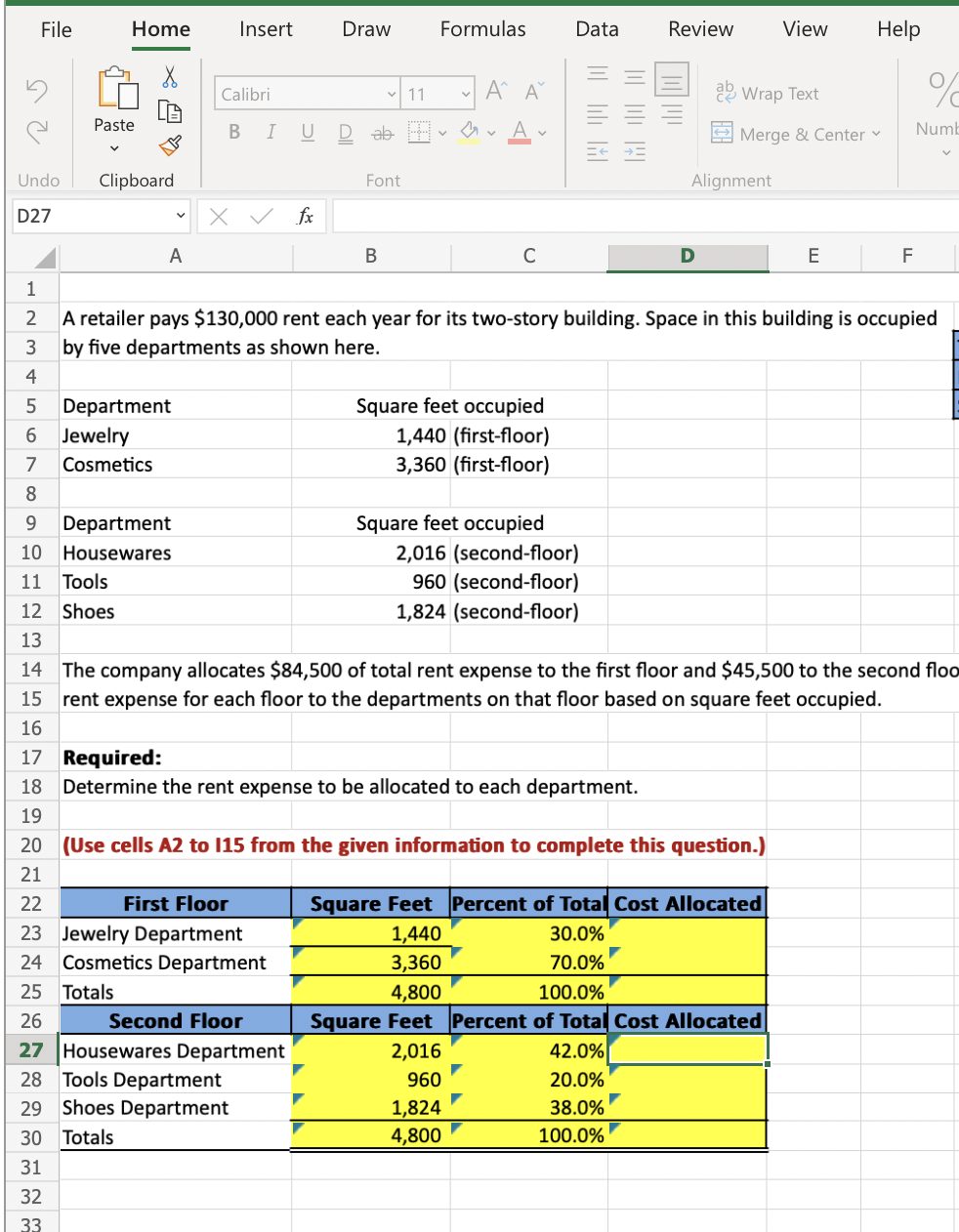 File Home Insert Draw Formulas Data Review View Help 25 X Calibri