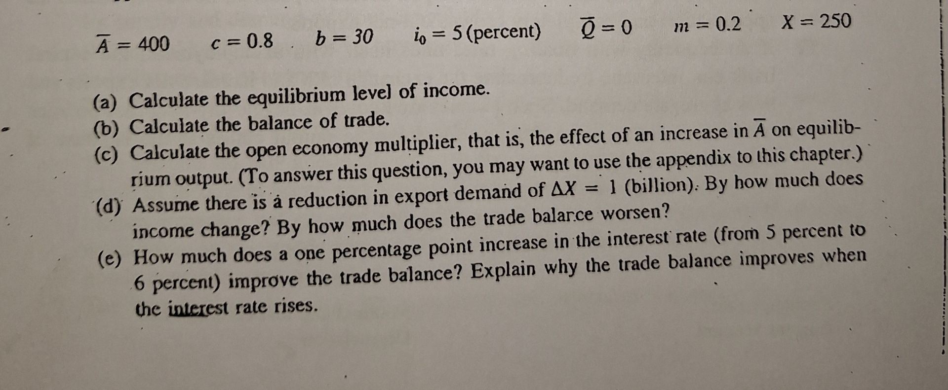A = 400 c=0.8 b = 30 io = 5 (percent) m