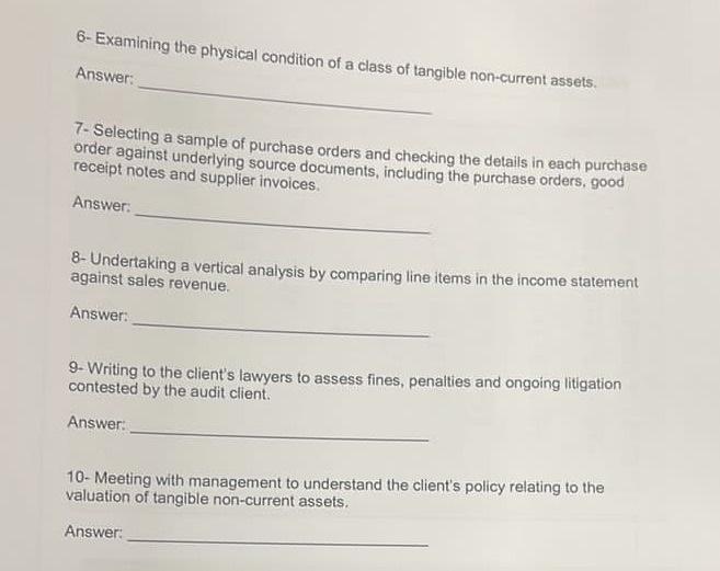 audit procedure described below. Inspection of records, documents or tangible assets Tracing